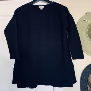 🌟 MERONA Women's Ribbed Knit 3/4 Sleeve Sweater Blouse Top - Black | Size: M